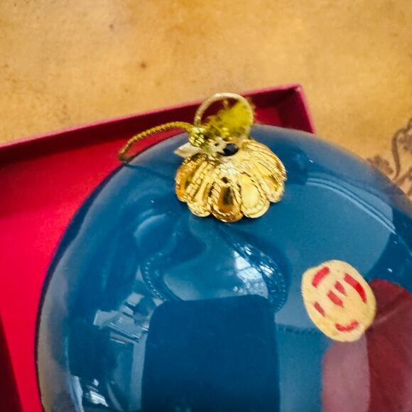 Pier One 2019 Li Bien Snowman Ornament Happy Holiday Reverse Painted Glass NEW - Picture 4 of 8